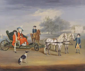 Edward Stratford, 2. Earl of Aldborough, und seine Frau Anne Elizabeth, im Garten von Stratford Lodge, Baltinglass, County Wicklow, Irland, ca. 1787